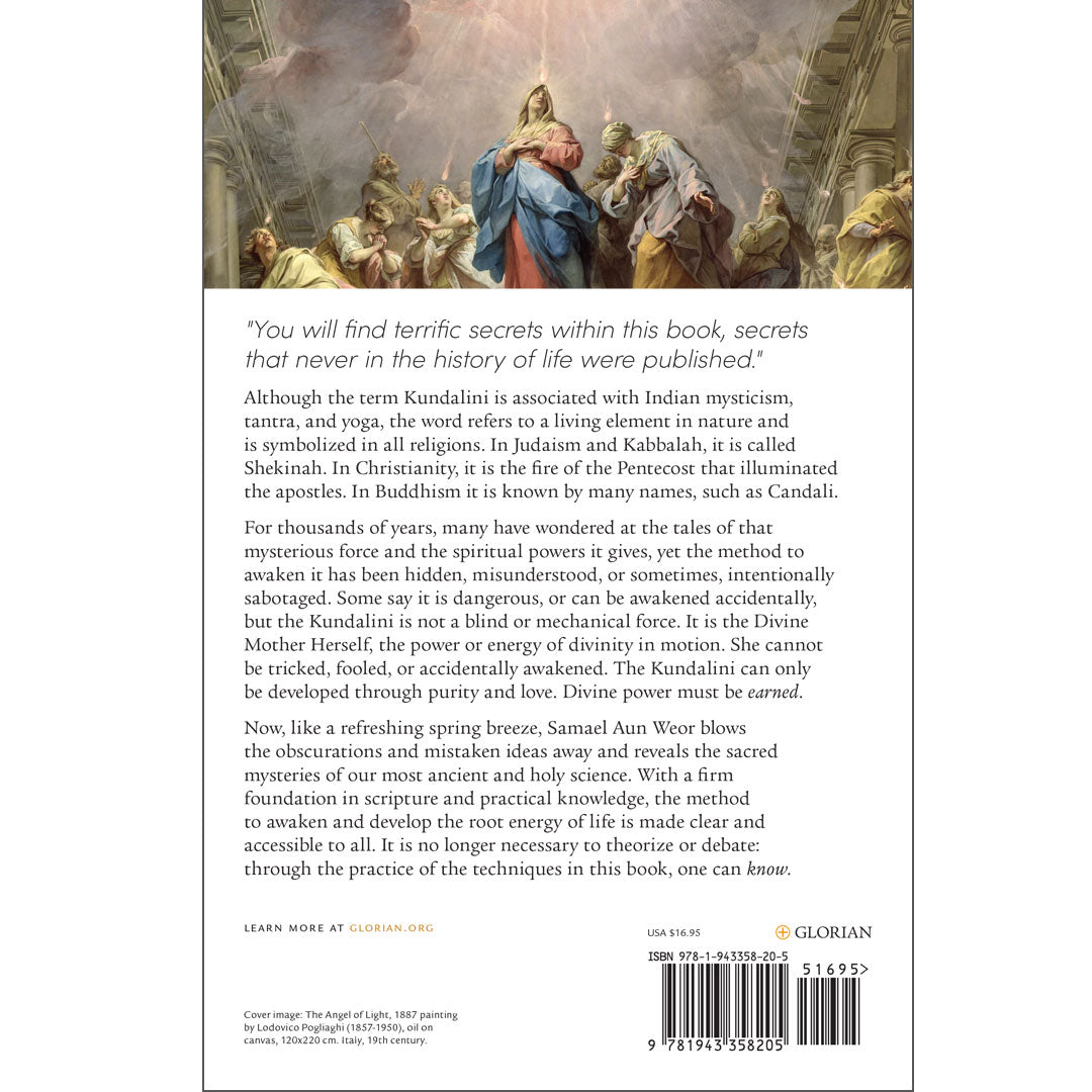 Back cover of Kundalini: The Sacred Fire of All Religions: Explore divine power and historical intrigue, witnessing robed figures in a spiritually steeped scene where vital secrets are unveiled to enlighten and transform.